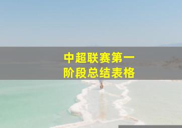 中超联赛第一阶段总结表格