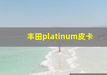 丰田platinum皮卡