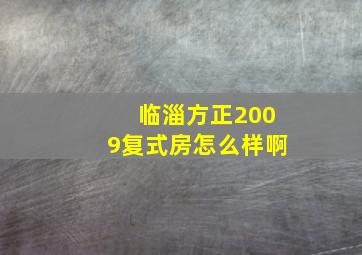 临淄方正2009复式房怎么样啊