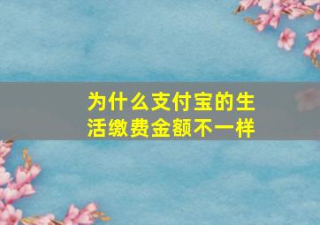 为什么支付宝的生活缴费金额不一样