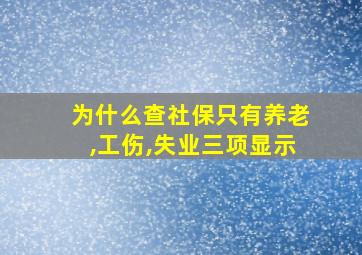 为什么查社保只有养老,工伤,失业三项显示