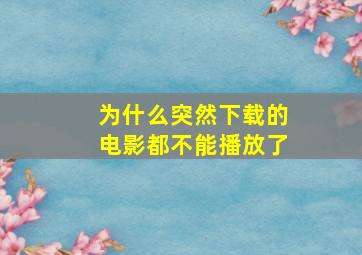 为什么突然下载的电影都不能播放了