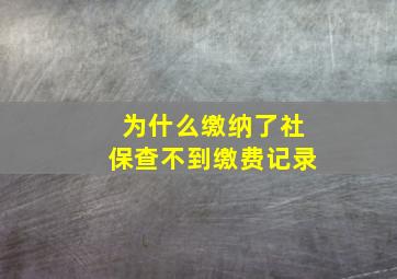 为什么缴纳了社保查不到缴费记录