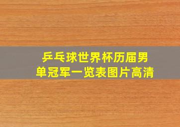 乒乓球世界杯历届男单冠军一览表图片高清