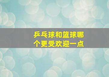 乒乓球和篮球哪个更受欢迎一点