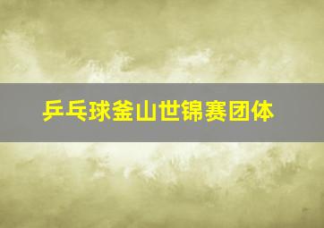 乒乓球釜山世锦赛团体