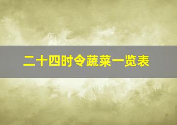 二十四时令蔬菜一览表