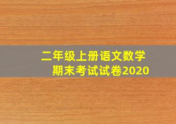 二年级上册语文数学期末考试试卷2020