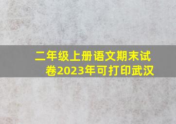 二年级上册语文期末试卷2023年可打印武汉