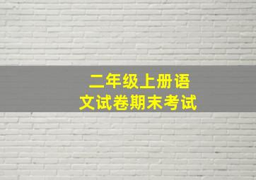 二年级上册语文试卷期末考试