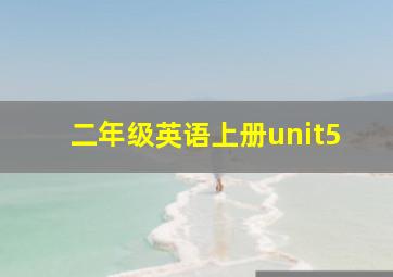 二年级英语上册unit5