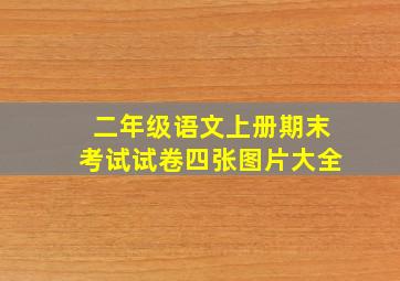 二年级语文上册期末考试试卷四张图片大全