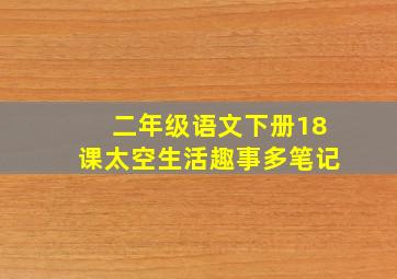 二年级语文下册18课太空生活趣事多笔记