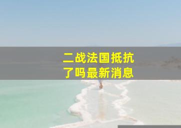 二战法国抵抗了吗最新消息