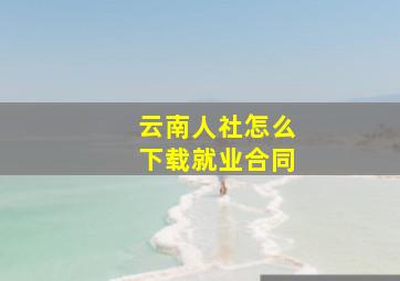 云南人社怎么下载就业合同