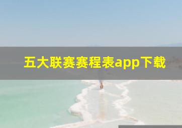 五大联赛赛程表app下载