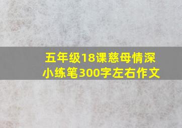 五年级18课慈母情深小练笔300字左右作文