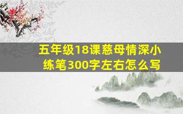 五年级18课慈母情深小练笔300字左右怎么写