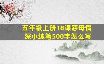 五年级上册18课慈母情深小练笔500字怎么写