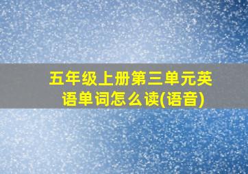 五年级上册第三单元英语单词怎么读(语音)