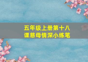 五年级上册第十八课慈母情深小练笔