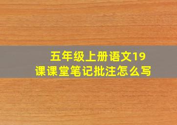 五年级上册语文19课课堂笔记批注怎么写