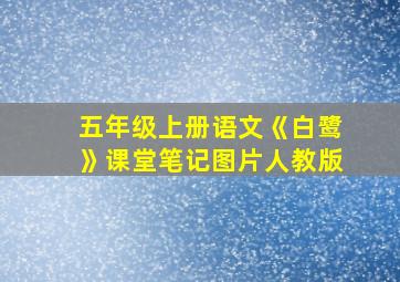 五年级上册语文《白鹭》课堂笔记图片人教版