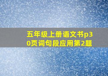 五年级上册语文书p30页词句段应用第2题