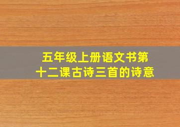 五年级上册语文书第十二课古诗三首的诗意