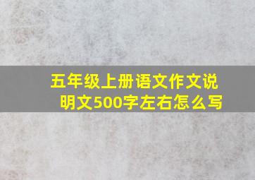 五年级上册语文作文说明文500字左右怎么写