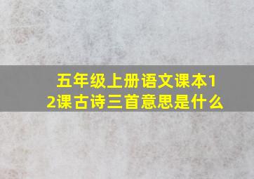 五年级上册语文课本12课古诗三首意思是什么