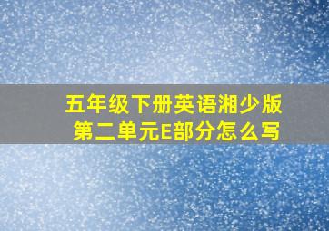 五年级下册英语湘少版第二单元E部分怎么写