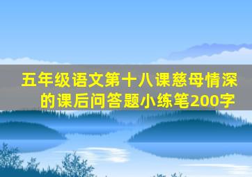 五年级语文第十八课慈母情深的课后问答题小练笔200字