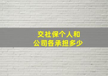 交社保个人和公司各承担多少