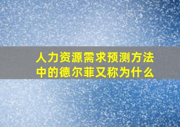 人力资源需求预测方法中的德尔菲又称为什么