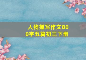 人物描写作文800字五篇初三下册