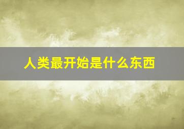 人类最开始是什么东西