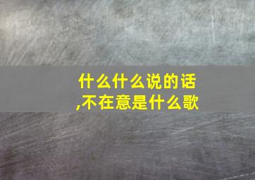 什么什么说的话,不在意是什么歌