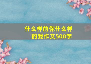 什么样的你什么样的我作文500字