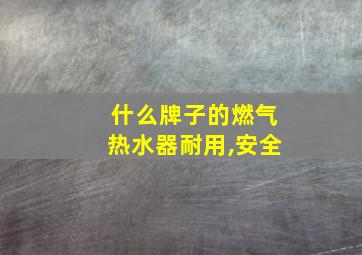 什么牌子的燃气热水器耐用,安全