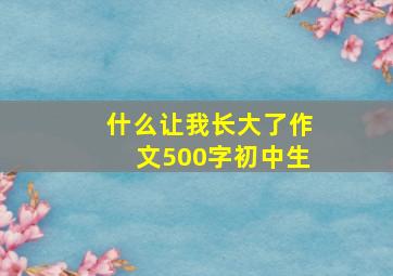 什么让我长大了作文500字初中生