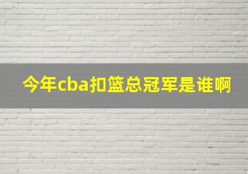 今年cba扣篮总冠军是谁啊