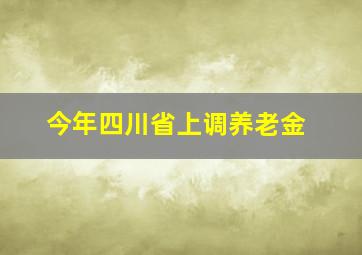 今年四川省上调养老金