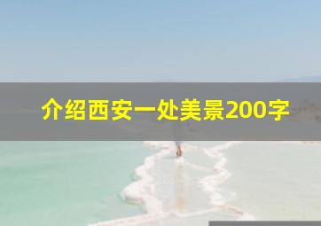 介绍西安一处美景200字