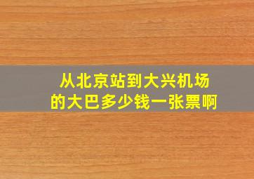 从北京站到大兴机场的大巴多少钱一张票啊