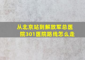 从北京站到解放军总医院301医院路线怎么走