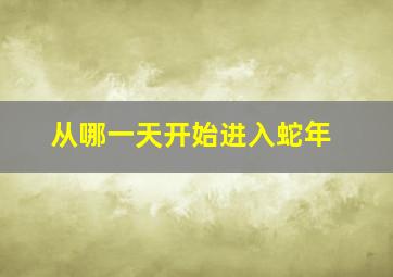 从哪一天开始进入蛇年