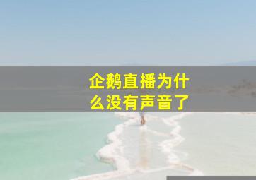 企鹅直播为什么没有声音了