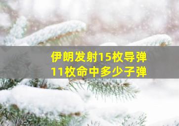 伊朗发射15枚导弹11枚命中多少子弹