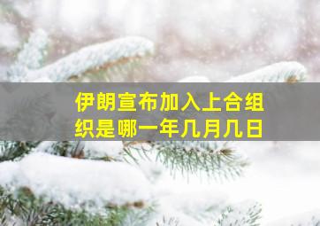 伊朗宣布加入上合组织是哪一年几月几日